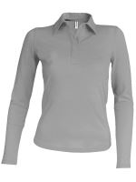 LADIES' LONG-SLEEVED POLO SHIRT Oxford Grey