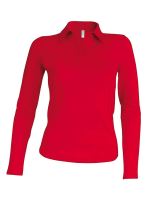 LADIES' LONG-SLEEVED POLO SHIRT Red