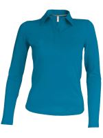 LADIES' LONG-SLEEVED POLO SHIRT Tropical Blue