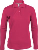 LADIES' LONG-SLEEVED POLO SHIRT Fuchsia