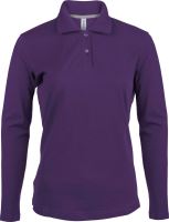 LADIES' LONG-SLEEVED POLO SHIRT Purple