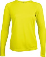 LADIES' LONG-SLEEVED SPORTS T-SHIRT Fluorescent Yellow