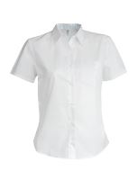 LADIES' SHORT-SLEEVED COTTON POPLIN SHIRT White