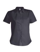 LADIES' SHORT-SLEEVED COTTON POPLIN SHIRT Zinc