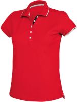 LADIES' SHORT-SLEEVED PIQUÉ KNIT POLO SHIRT Red/White/Navy