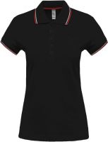 LADIES' SHORT-SLEEVED POLO SHIRT Black/Red/White