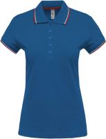 LADIES' SHORT-SLEEVED POLO SHIRT Light Royal Blue/Red/White