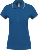 LADIES' SHORT-SLEEVED POLO SHIRT Light Royal Blue/Yellow/White