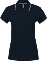 LADIES' SHORT-SLEEVED POLO SHIRT Navy/Light Grey/White