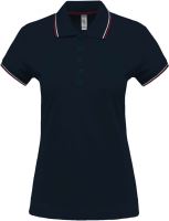 LADIES' SHORT-SLEEVED POLO SHIRT Navy/Wine/White