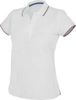 LADIES' SHORT-SLEEVED POLO SHIRT White/Navy/Red