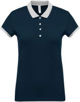 LADIES’ TWO-TONE PIQUÉ POLO SHIRT Navy/Oxford Grey