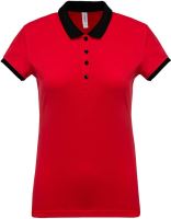 LADIES’ TWO-TONE PIQUÉ POLO SHIRT Red/Black