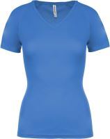 LADIES’ V-NECK SHORT SLEEVE SPORTS T-SHIRT Sporty Royal Blue