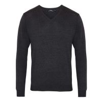 MEN'S KNITTED V-NECK SWEATER Charcoal