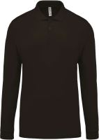 MEN'S LONG-SLEEVED PIQUÉ POLO SHIRT Dark Grey