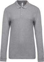 MEN'S LONG-SLEEVED PIQUÉ POLO SHIRT Oxford Grey