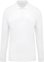 MEN'S LONG-SLEEVED PIQUÉ POLO SHIRT White