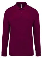 MEN'S LONG-SLEEVED PIQUÉ POLO SHIRT Wine