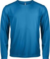 MEN'S LONG-SLEEVED SPORTS T-SHIRT Aqua Blue