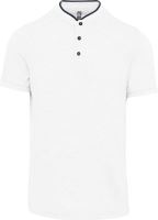 MEN'S SHORT SLEEVE POLO SHIRT WITH MANDARIN COLLAR White/Navy