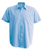 MEN'S SHORT-SLEEVED COTTON POPLIN SHIRT Bright Sky