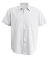 MEN'S SHORT-SLEEVED COTTON POPLIN SHIRT White