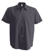 MEN'S SHORT-SLEEVED COTTON POPLIN SHIRT Zinc