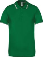 MEN'S SHORT-SLEEVED POLO SHIRT Kelly Green/Light Grey/White