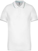 MEN'S SHORT-SLEEVED POLO SHIRT White/Sky Blue/Light Grey