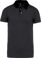 MEN'S TWO-TONE JERSEY POLO SHIRT Dark Grey Heather/Black