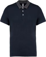 MEN'S TWO-TONE JERSEY POLO SHIRT Navy/Dark Grey Heather