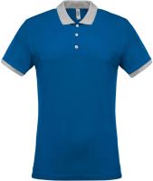 MEN'S TWO-TONE PIQUÉ POLO SHIRT Light Royal Blue/Oxford Grey