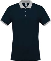 MEN'S TWO-TONE PIQUÉ POLO SHIRT Navy/Oxford Grey