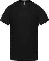 MEN’S V-NECK SHORT SLEEVE SPORTS T-SHIRT Black