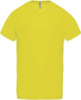 MEN’S V-NECK SHORT SLEEVE SPORTS T-SHIRT Fluorescent Yellow