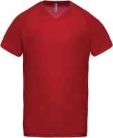 MEN’S V-NECK SHORT SLEEVE SPORTS T-SHIRT Red