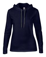 NŐI FASHION BASIC HOSSZÚ UJJÚ KAPUCNIS PÓLÓ Navy/Dark Grey