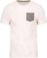 ORGANIC COTTON T-SHIRT WITH POCKET DETAIL Cream/Grey Heather