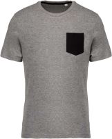 ORGANIC COTTON T-SHIRT WITH POCKET DETAIL Grey Heather/Black