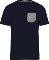 ORGANIC COTTON T-SHIRT WITH POCKET DETAIL Navy/Grey Heather