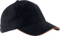 ORLANDO - OEKOTEX CERTIFIED 6 PANEL CAP Black/Orange