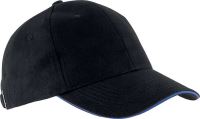 ORLANDO - OEKOTEX CERTIFIED 6 PANEL CAP Black/Royal Blue