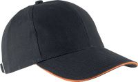 ORLANDO - OEKOTEX CERTIFIED 6 PANEL CAP Dark Grey/Orange