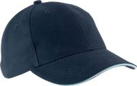 ORLANDO - OEKOTEX CERTIFIED 6 PANEL CAP Navy/Sky Blue