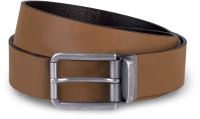 RAW EDGE LEATHER BELT - 35MM Cognac