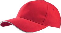 SANDWICH PEAK CAP - 5 PANELS Red/White