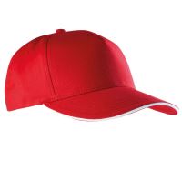 SANDWICH PEAK CAP - 5 PANELS Red/White