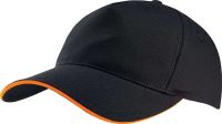 SANDWICH PEAK CAP - 5 PANELS Black/Orange
