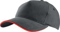 SANDWICH PEAK CAP - 5 PANELS Slate Grey/Red